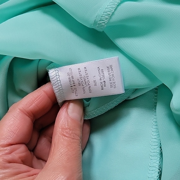 Blue Maxi Sheer Ruffled Embroidered Racerback Straps Flowy Babydoll Halter Dress - Picture 9 of 16